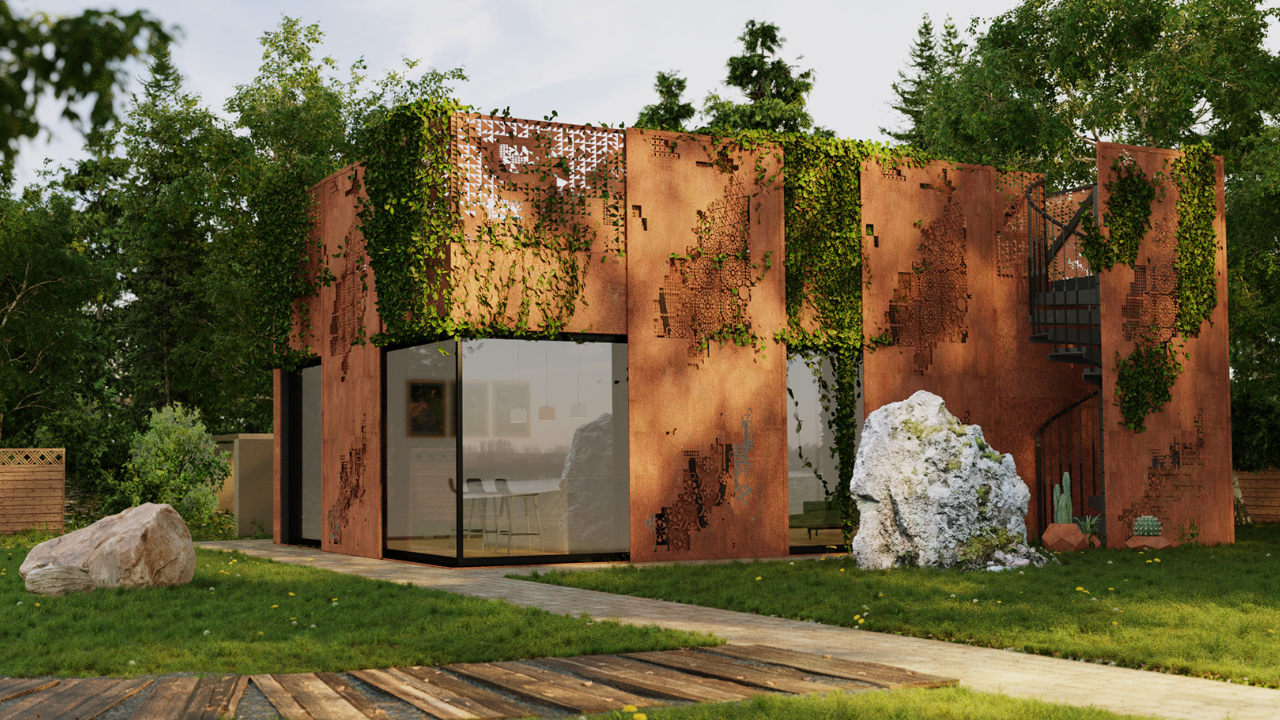 Pavillon mit Terrasse CORTEN – Visualisierung – 1